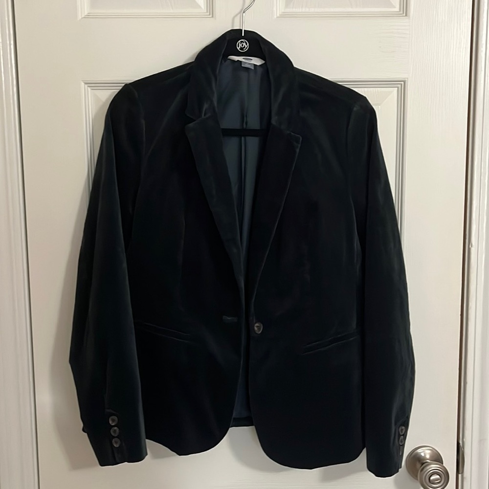 Women’s Old Navy Green Velvet Blazer, size medium